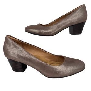 Sofft Lana Pump Slip On Shoes Womens Size 8.5 Bronze Metallic Leather Comfort